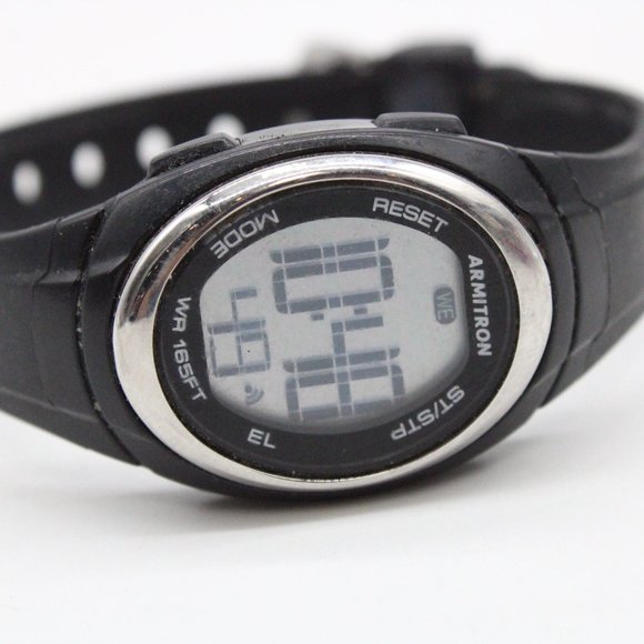 Vintage Armitron Digital Watch Womens Black Tone Stainless Steel WR 165 FT - Picture 6 of 8